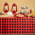BLUE PANDA Buffalo Plaid Plastic Tablecloth Picnic Table Cover - 3 Pack 54 x 108 in Red & Black - Disposable Durable Decor for Lumberjack Party De...
