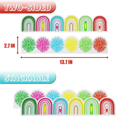 Bulletin Board Borders,138 Feet Double Sided Scalloped Borders Trim for Bulletin Board,Bulletin Board Decorations for Classroom School Offices Wal...