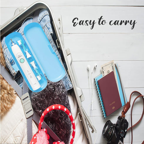 2 Pcs Electric Toothbrush Travel Case, Portable Travel Toothbrush Holder for Electric Toothbrush Set (Blue and Black)...