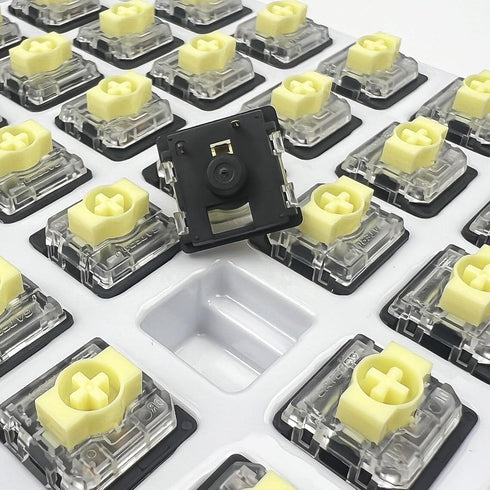 GATERON KS-33 Low Profile Banana Keyboard Switches,Tactile 3-Pin 65gf RGB LED Factory Pre-lubed Key Switches for MX Mechanical Keyboard (Banana 72...