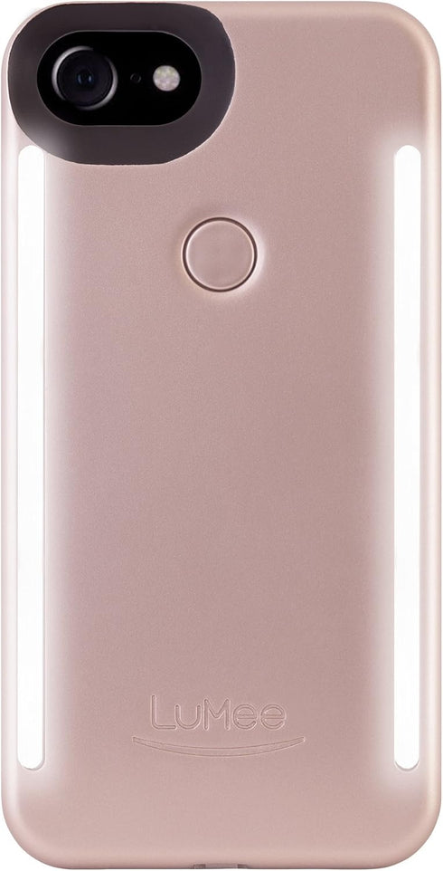 LuMee Duo Cell Phone Case for iPhone 8 (also fits iPhone 7), Illuminated LED, The Original and Authentic Celebrity Endorsed Light Up Case - Rose M...