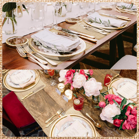 36 Pieces 6 x 6 Inches Burlap Squares Jute Burlap Finished Edges Square Fabric Farmhouse Burlap Placemats for Home Party Wedding Table Cover Cente...
