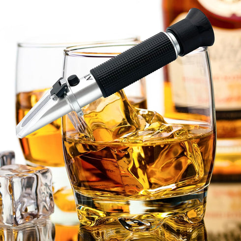 Alcohol Refractometer for Spirit Alcohol Volume Percent Measurement 0~80% v/v. Alcohol Volume Meter for Alcohol Liquor Production Spirit Alcohol M...