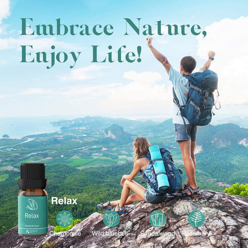 ASAKUKI Essential Oil Blends, Essential Oils Set for Diffusers for Home, Well-being Kit- Calming, Dreams, Breathe, Relaxing, Mood, Fresh Air Aroma...