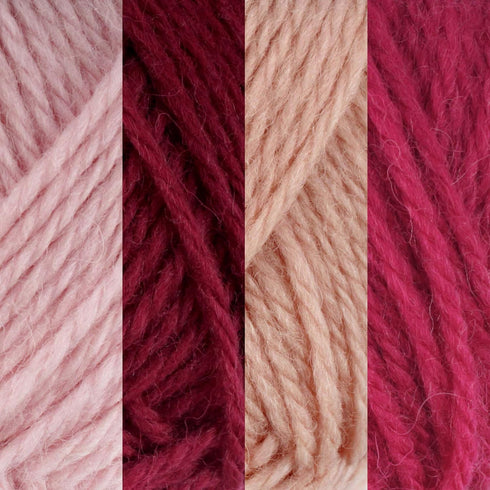 JubileeYarn Snow Blossom Yarn - DK Superwash Wool Yarn - Shades of Red - 4 Skeins...
