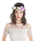 Vivivalue Floral Crown Headband Flower Headpiece Hair Wreath Floral Halo Boho with Ribbon Wedding Party Photos Prom Lavander...