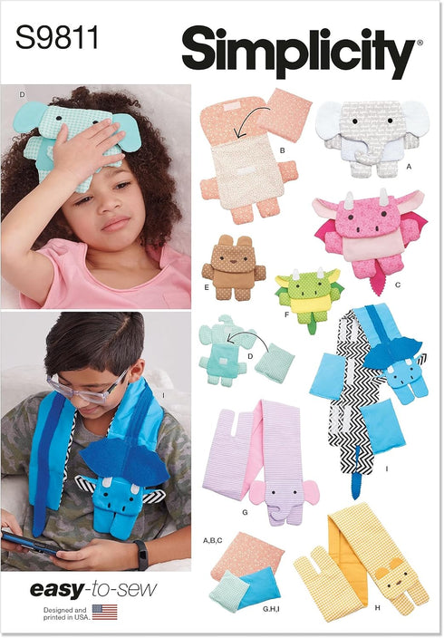 Simplicity Children's Warm or Cool Packs and Covers Sewing Pattern Kit, Design Code S9811, One Size, Multicolor...