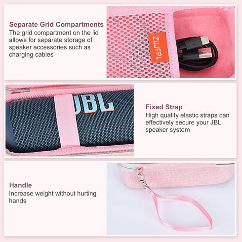 EVA Hard Case for JBL Flip 6 Flip 5 Waterproof Portable Bluetooth Speaker, Fit for JBL Flip 4 Premium Travel Protective Carrying Storage Bag - Pin...
