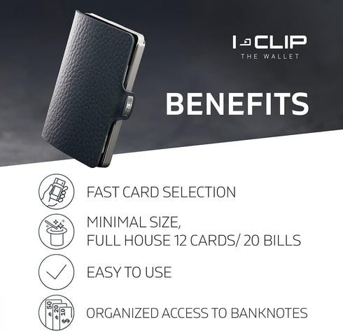 I-CLIP, Premium Men's Leather Wallet, Versatile Changeable Money clip, Secure Card Holder, Compact Men's Wallet Minimalist, Sleek Slim Design, Per...