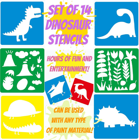 Dinosaur Stencils for Painting Large Animal Stencils for Kids Washable Stencil Set Drawing Stencils Kids Stencils Art Stencils Plastic Stencils fo...