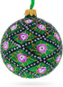 1907 Rose Trellis Royal Egg Green Glass Ball Christmas Ornament 3.25 Inches...