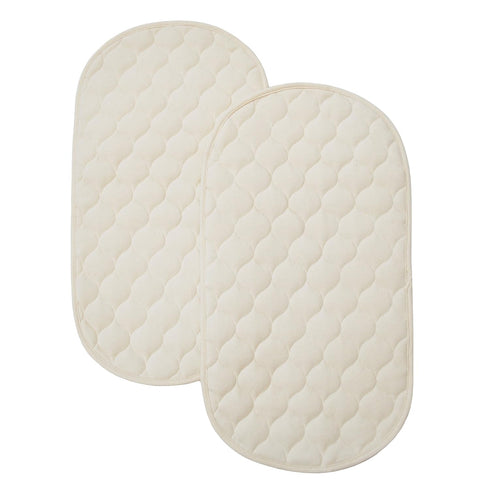 TL Care 2 Pack Waterproof Quilted Playard Changing Table Protector Pads Made with Organic Cotton Top Layer, 23" x 12"...