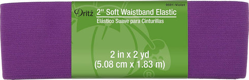 Dritz 2", 2 yd Soft Waistband Elastic, Violet...