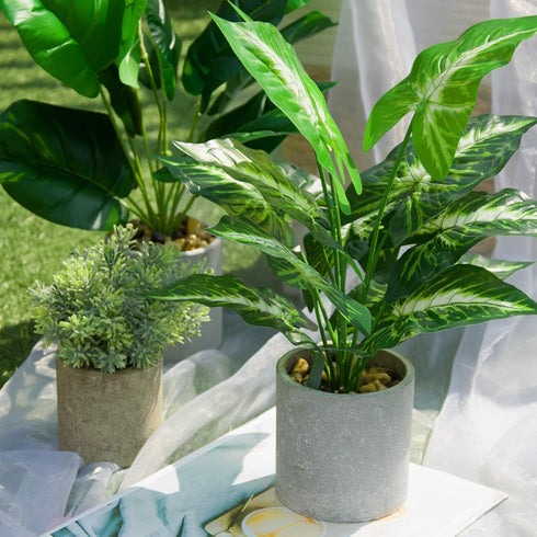 16" Small Fake Plants Artificial Tropical Faux Plants Indoor for Office Desk Shelf Bathroom Home Decor...