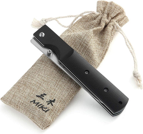 Miki 440A Stainless Steel Blade Japanese Kitchen Chef Folding Pocket Knife for Camping, Petty Fruit Paring Peeling Small Drop Point...