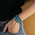 KELITCH Turquoise Mother of Pearl Silver Mix Beaded 3 Wrap Bracelet Handmade New Cuff Jewelry...