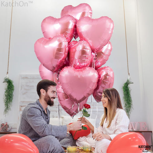 KatchOn, Light Pink Heart Balloons -18 Inch, Pack of 10 | Heart Shaped Balloons | Pink Heart Balloons, Valentines Day Decorations | Valentines Day...