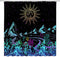 Abstract Mountain Shower Curtain Boho Sun Moon Landscape Night Star Celestial Colorful Flower Cactus Black Unique Modern Fashion Design Gothic Bat...
