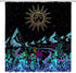 Abstract Mountain Shower Curtain Boho Sun Moon Landscape Night Star Celestial Colorful Flower Cactus Black Unique Modern Fashion Design Gothic Bat...