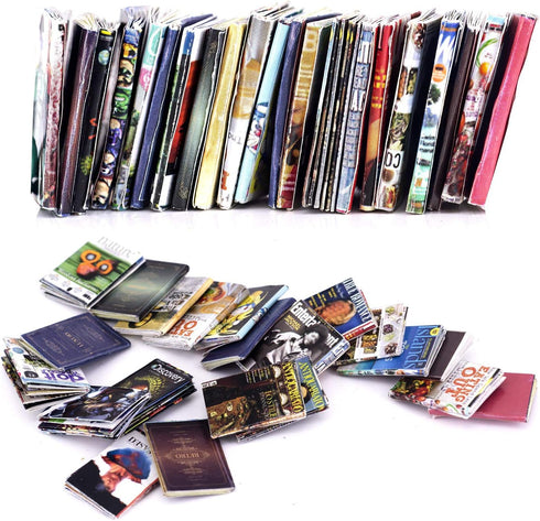 Dollhouse Miniatures Magazine Books Mini Books Mini House Accessories Books Model Dollhouse Accessories 1:12 Scale DIY Puzzle Project Doll House F...
