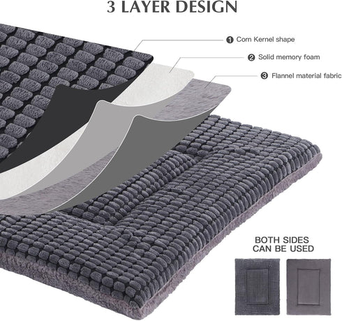 BVAGSS Dog Bed Mat,Reversible Dog Crate Pad, Memory Foam Dog Beds, Soft Warm Pet Cushion for Small Medium Dogs, Washable Pet Sleeping Mattress Ken...