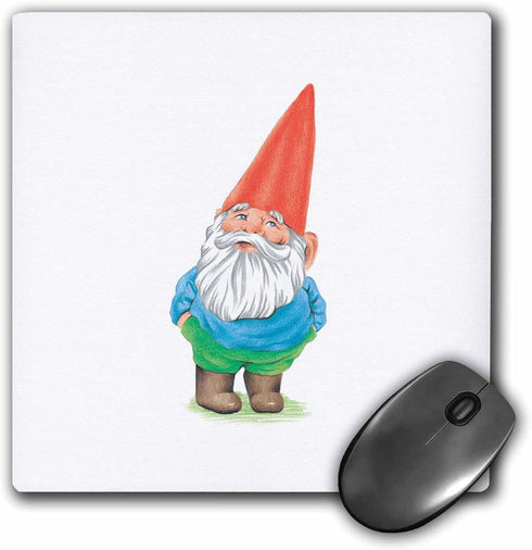 3dRose LLC 8 x 8 x 0.25 Inches Mouse Pad, Gnome Garden Gnome Cartoon Elf (mp_123988_1)...