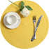 SHACOS Round Braided Placemats Set of 4 Washable Kitchen Table Placemats for Home Wedding Party (Yellow, 4)...
