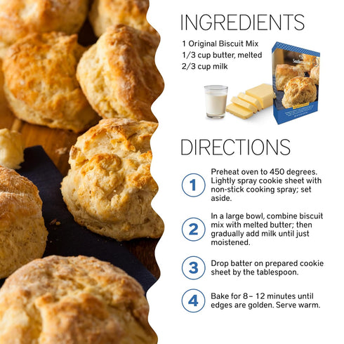 Southern Living Gourmet Original Biscuit Mix, Easy-to-Bake Delight, Dinner Biscuits, Breakfast Biscuits, Baking Mix, Pantry Staple, Makes 10 Biscu...