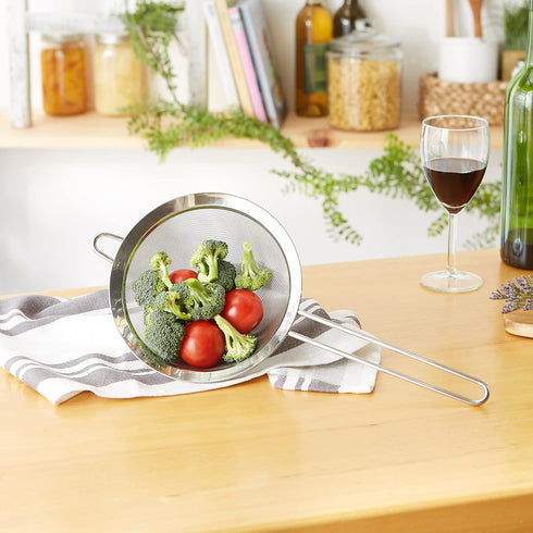 RSVP International Endurance Kitchen Collection, Stainless Steel Fine Mesh Conical Sieve/Colander, Multi-Purpose for Cooking, Baking, Loose Leaf T...