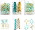 Gold Blue Binder Clips and Paper Clips Set (3-in-1 Boxed), for Office School Supplies Teachers Classroom Daily use...