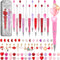 Crtiin 15 Pcs Beadable Pens Assorted Bead Pens DIY Ballpoint Beaded Pens with 60 Charm Beads Pendants Beads Spacer Bead 15 Pen Packaging Bags for ...