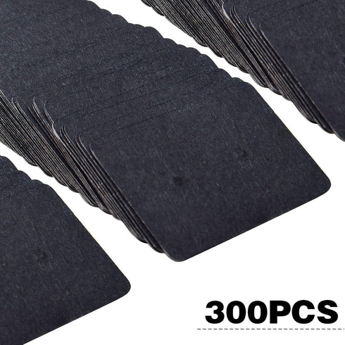300pcs Black Earring Display Cards Rectangle Small Blank Paper Ear Studs Price Label Tag Cards Jewelry Cards Hanging Holder for Handmade Packing A...