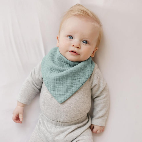 Konssy 8-Pack Muslin Baby Bibs, Absorbent Bandana Drool, 100% Cotton Unisex Baby Bibs for Teething and Drooling...