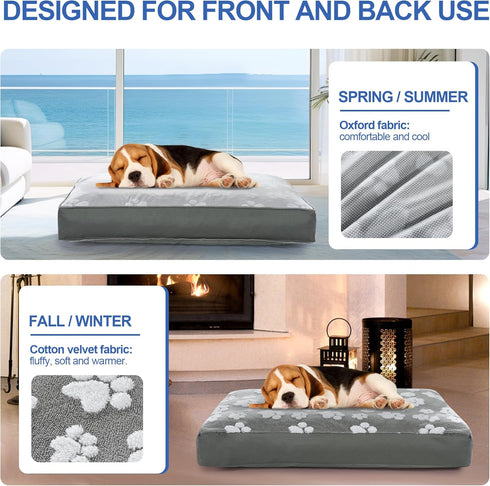 Dog Bed Covers,Waterproof Dog Bed Cover Pet Bed Cover with Lovely Dog Paw Print and Double-sided Usable Design Replacement Machine Washable Pet Ha...