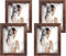 Q.Hou 8x10 Picture Frame Wood Patten Rustic Brown Photo Frames Packs 4 with High Difinition Plexiglass for Tabletop or Wall Decor (QH-PF8X10-BR)...