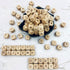 Wooden Alphabet 26 Letter Beads 12mm 104pc Wood Loose Beads for Jewelry Keychain Making...