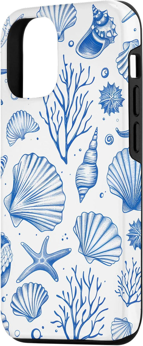 iPhone 14 Sea Shell & Blue Seashell | Coastal Summer, Starfish, Women Case...