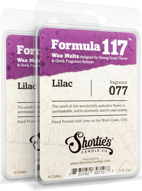 Shortie's Candle Company Pure Lilac Wax Melts Multi Pack - 2 Highly Scented 3 Oz. Bars (6 Oz. Total) - Made with Natural Oils - Flower & Floral Ai...