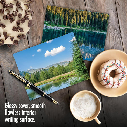 The Best Card Company - 20 Landscape Nature Note Cards Blank (4 x 5.12 Inch) (10 Designs, 2 Each) - Reflections AM1728OCB-B2x10...