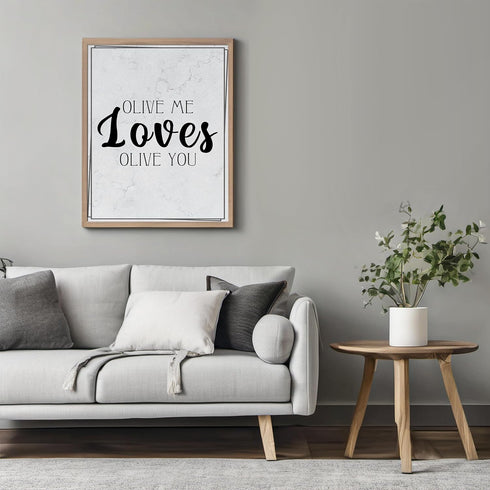 Posterizer 1 pcs-Kitchen Print-Funny Quotes-olive me loves olive you-Kitchen & Bar Art-Comedy Art-Art Poster Print for Home, Office, Store, Bar- u...