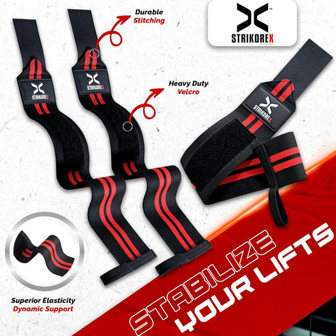 Wrist Straps for Weightlifting with Support for Men & Women 18", Gym Lifting Flexible Fit & Stiff Wrist Straps Workout Equipment,Powerlifting Stre...