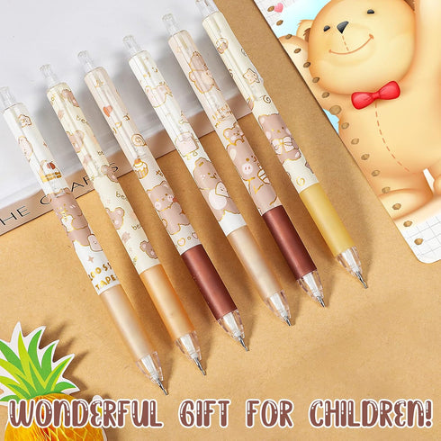 24 Pcs Kawaii Bear Mechanical Pencil 0.5mm Cute Automatic Pencils Cartoon Bear Brown White Automatic Retractable Pencils for School Office Supplie...