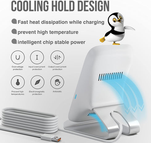 Fast Wireless Charger, Qi-Certified 10W Max Wireless Charging Stand Compatible with iPhone 15/14/13/12/11 Max/Pro/Mini/SE 2022, Samsung Galaxy S22...