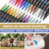 Overseas Paint Pens Paint Markers - White Permanent Markers Acrylic Paint Pens 12 Pack, Water Based, Waterproof 0.7mm Extra Fine Marker Pen for Wo...