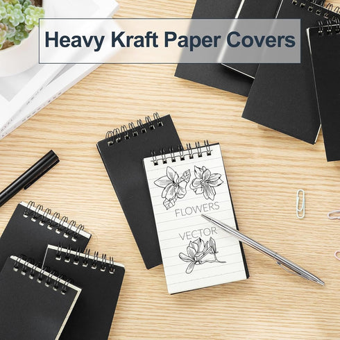 Small Spiral Notepads Bulk Pocket Notebooks, 3" x 5", Memo Pads Lined College Ruled Journal Mini Notepads Sketchbook 120 Pages for School Office E...