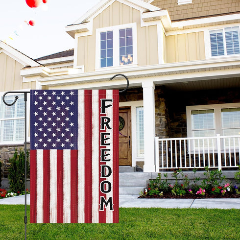 American Freedom Flag USA Garden Flag 12x18 Inch Double Sided, Patriotic 4th of July Yard Flag for Independence Day Outdoor House Decorations (ONL...