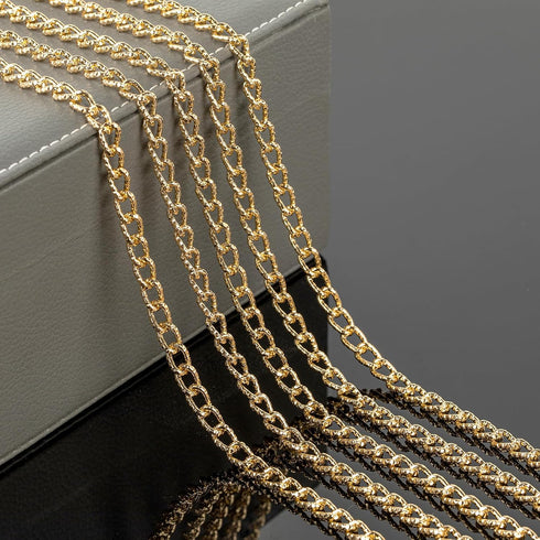 YOUBEIYEE 33 Feet Gold Plated Chain for Jewelry Making Aluminum Embossed Cable Necklace Chain for Women Jewelry Making Supplies...