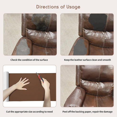 KING MOUNTAIN Leather Repair Patch,16 x 60 Inches self Adhesive Leather Repair tape for Damaged Leather Furniture, Sofa Seating,Car Seats, Leather...