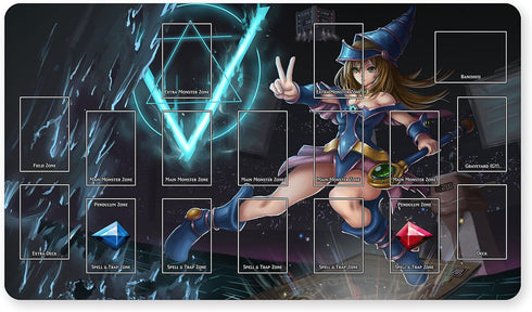 Board Game OCG Playmat Table Mats Blue-Eyes Ultimate Dragon Dark Magician Game Size 60X35 cm Mousepad Compatible for TCG RPG CCG Duel Monsters (yg...