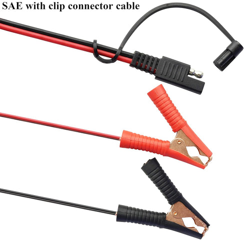 Crocodile Clip Cable 16 AWG Wire Harness SAE to Battery Alligator Crocodile Clip12V DC Extension Cord with Switch and Fuse Box Quick Connect/Disco...